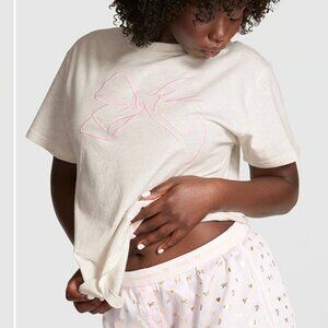 PINK x LoveShackFancy Victoria's Secret Campus Cotton Tee - NWT